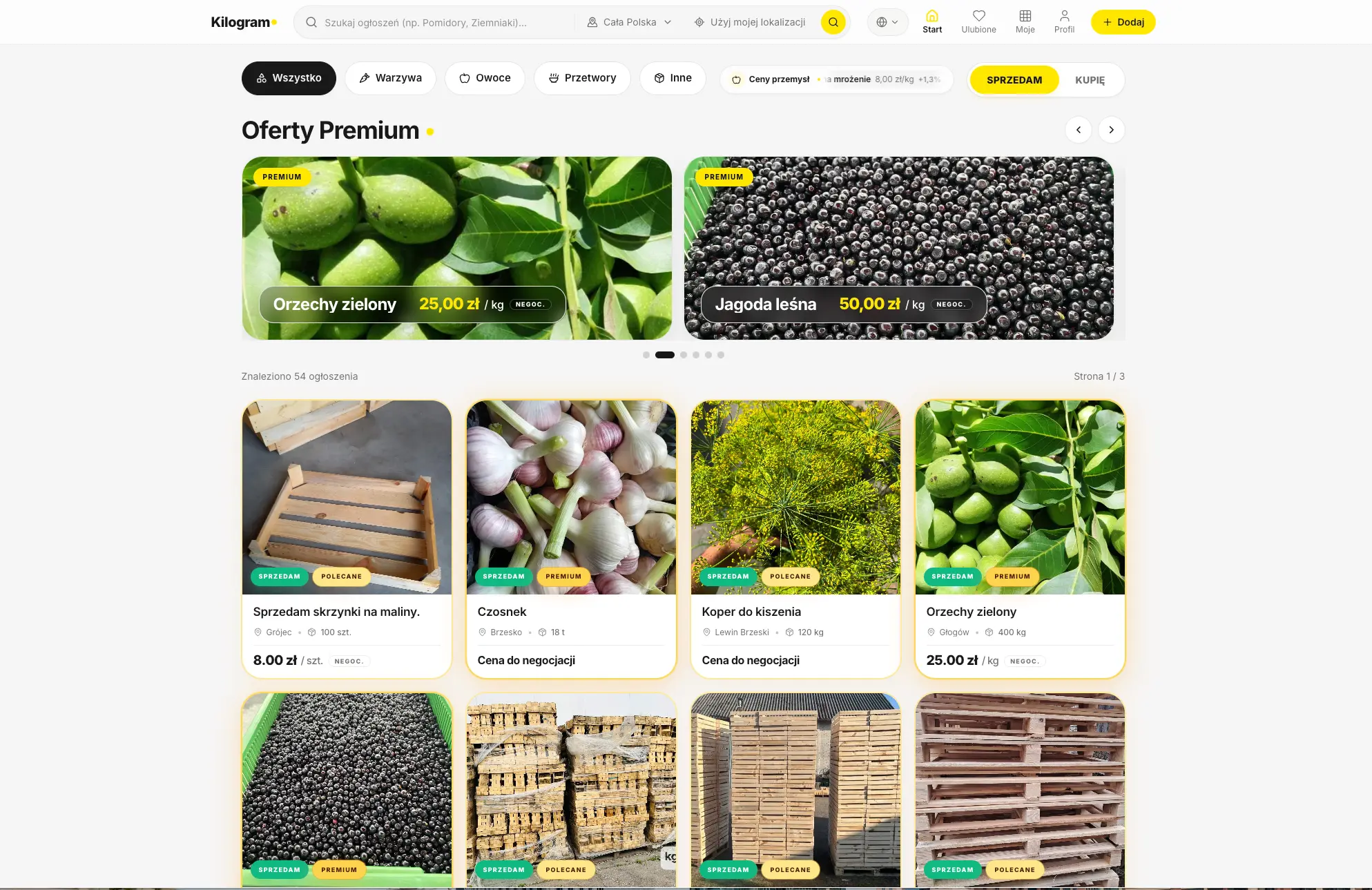 KILOGRAM ecosystem with mobile app, web marketplace, API, administration panel and AI